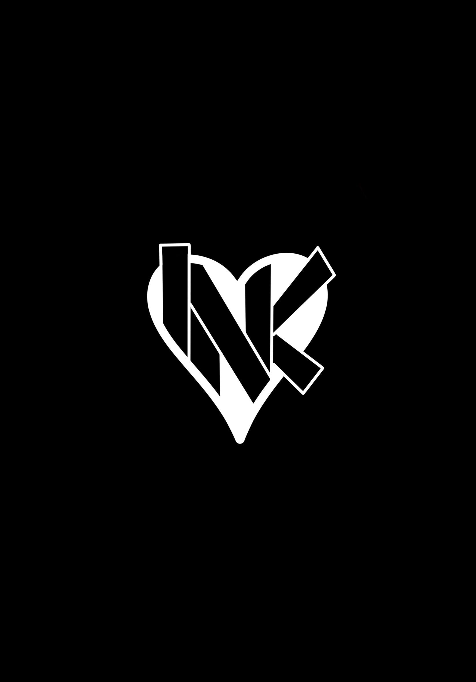 Black background with a white logo featuring the letters 'VK'.